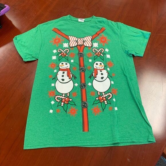 Vintage Snowman Christmas T-Shirt sz M - Picture 1 of 4